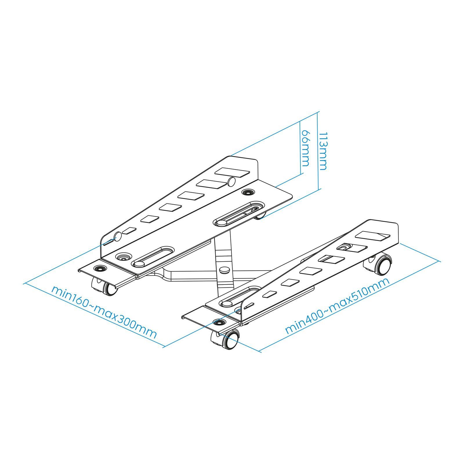 Suporte de Chão para Caixa de PC TOOQ UMCS0024-B (Tower - Aço - Preto) — miniatura 8