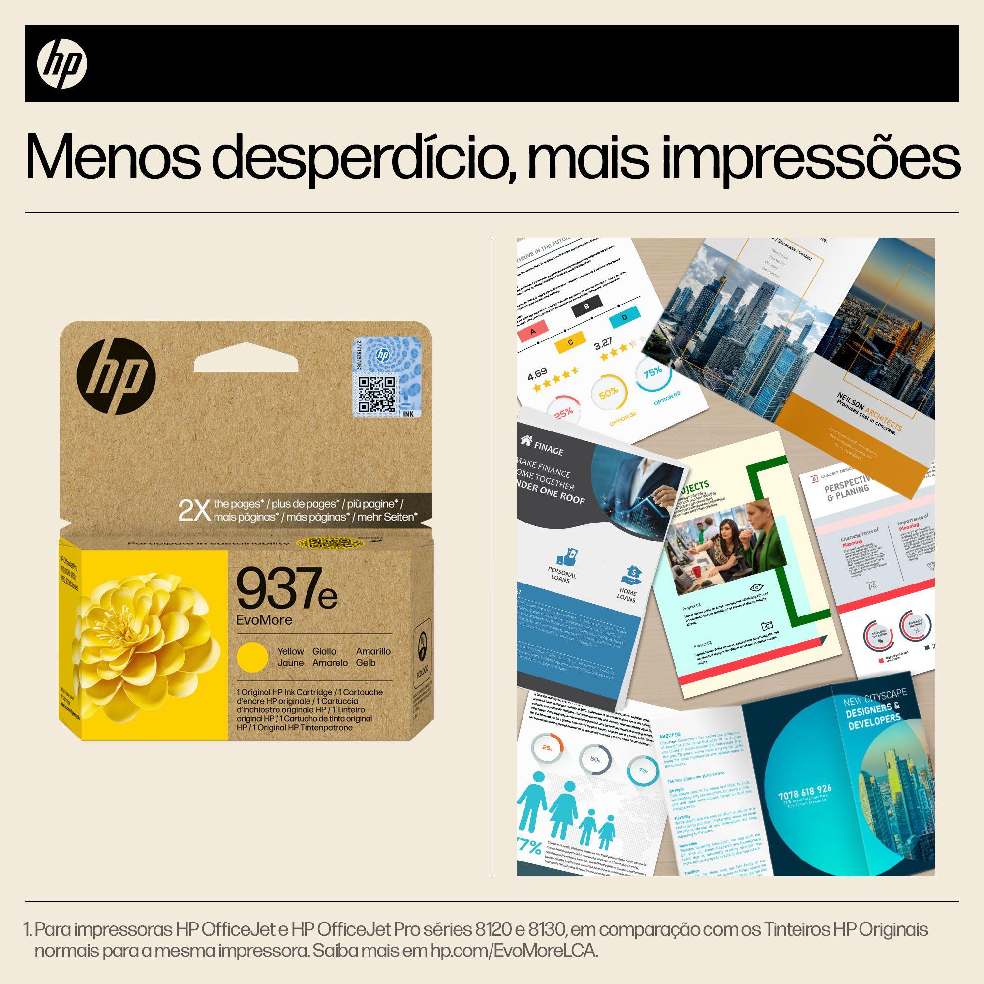 Tinteiro HP 937e EvoMore (1650 páginas - Amarelo), miniatura 4