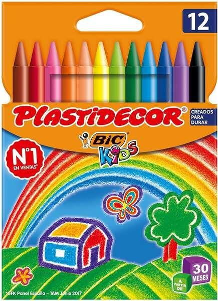 Lápis de Cera BIC Plastidecor (Caixa de 12 - Extra-resistentes)