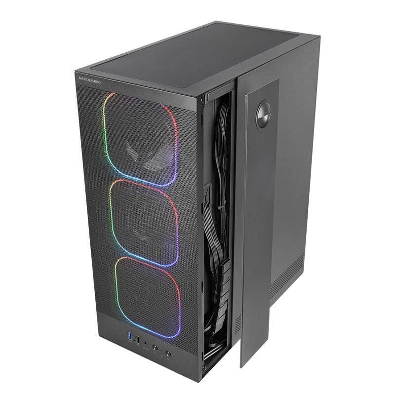 Caixa PC MARS GAMING MCNEBULA (ATX, Micro ATX, Mini-ITX - Torre média - Aço SPCC, 0,6 mm - Preto), miniatura 4