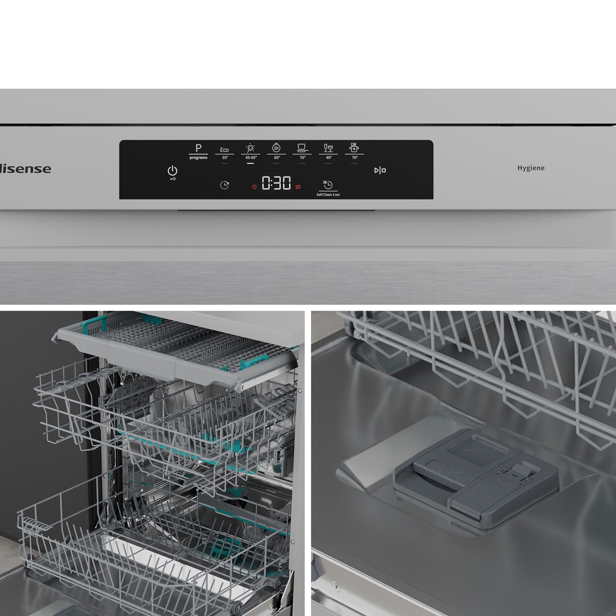 Máquina de Lavar Loiça Independente HISENSE HS643B90X (15 talheres - B - 9,5 l - Cinza Metálico), miniatura 3