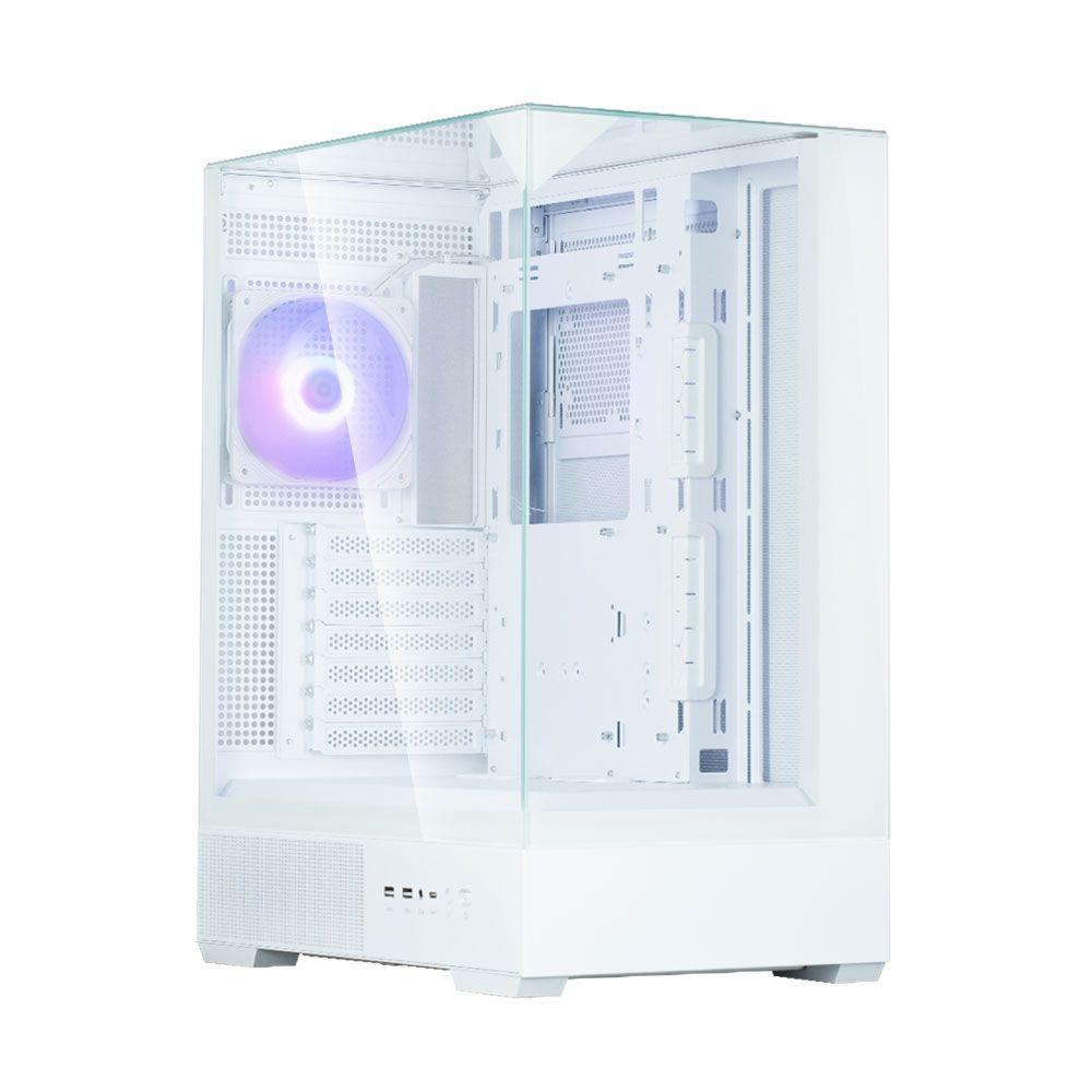 Caixa de Computador ZALMAN P40 PRISM WHITE (ATX, Micro ATX, Mini-ITX - Midi Tower - Plástico, aço, vidro temperado - Branco)