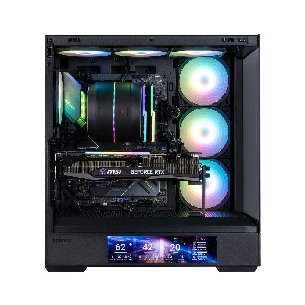 Caixa ATX ZALMAN P40 DS (Midi Tower - Ecrã LCD tátil de 9,1" - Preto) — miniatura 4