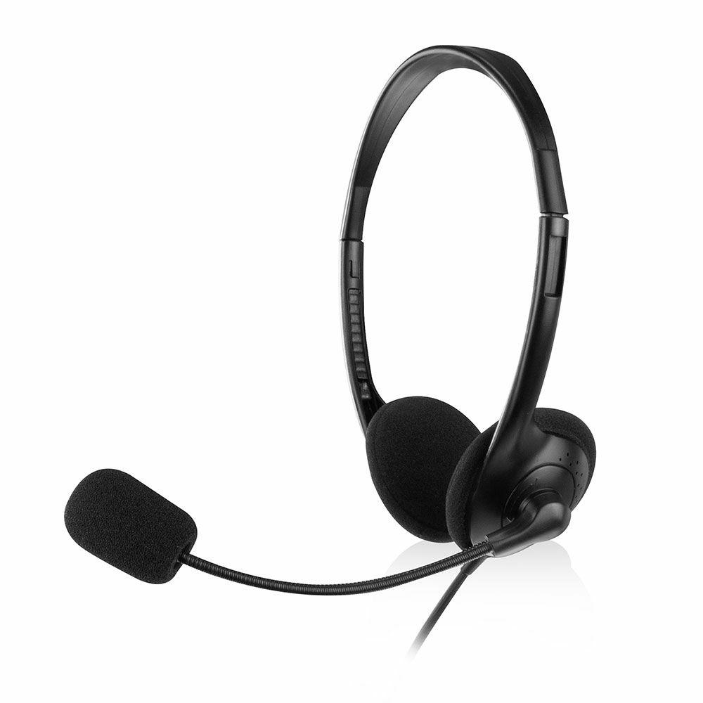 Auscultadores com Microfone EWENT EW3563 (Preto)