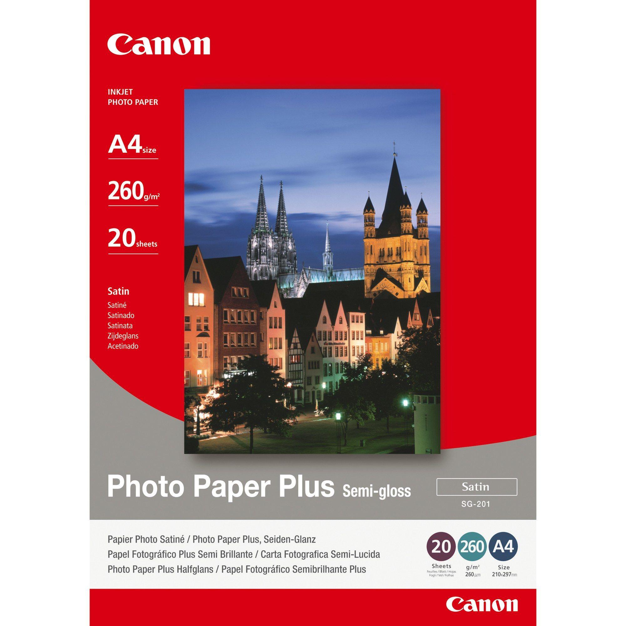 Papel Fotográfico CANON SG-201 (A4 - 20 Folhas - 260 g/m² - Acetinado)