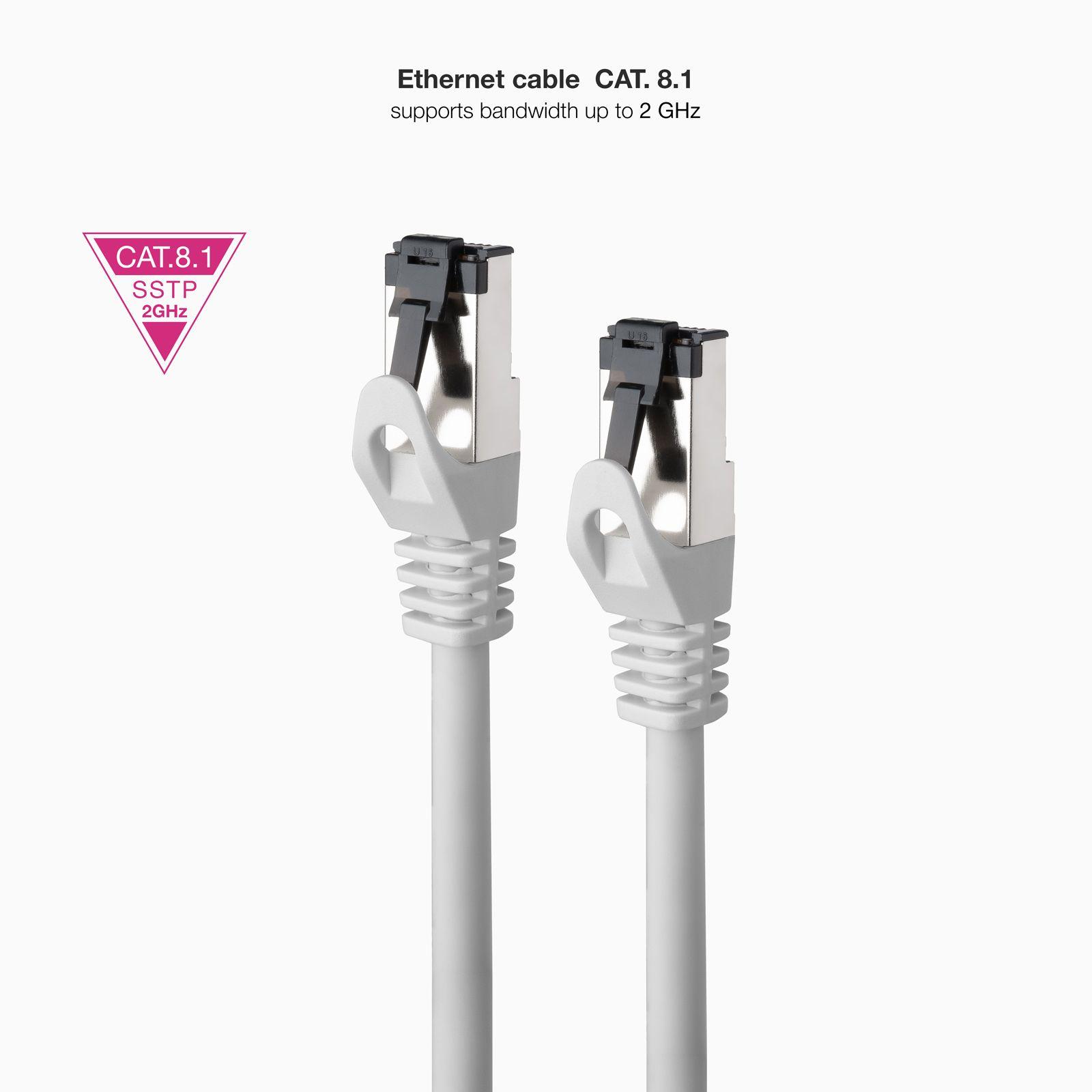 Cabo de Rede NANOCABLE 10.20.2003 (3 m - Cat8.1 - RJ-45 - Cinzento) — miniatura 2