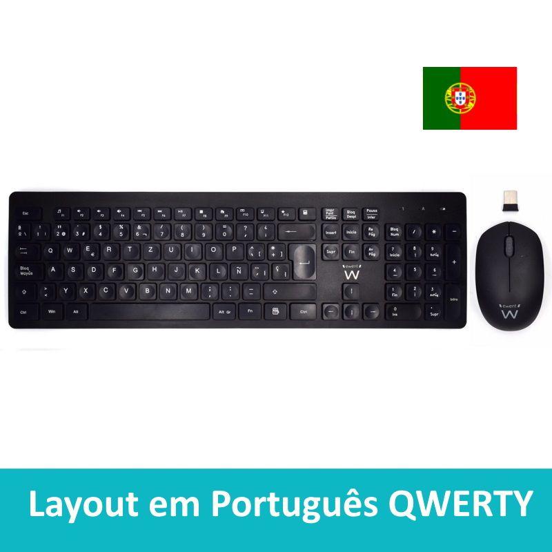 Conjunto Teclado e Rato EWENT EW3258 (Português - Tamanho completo - USB Type-A - Preto), miniatura 2