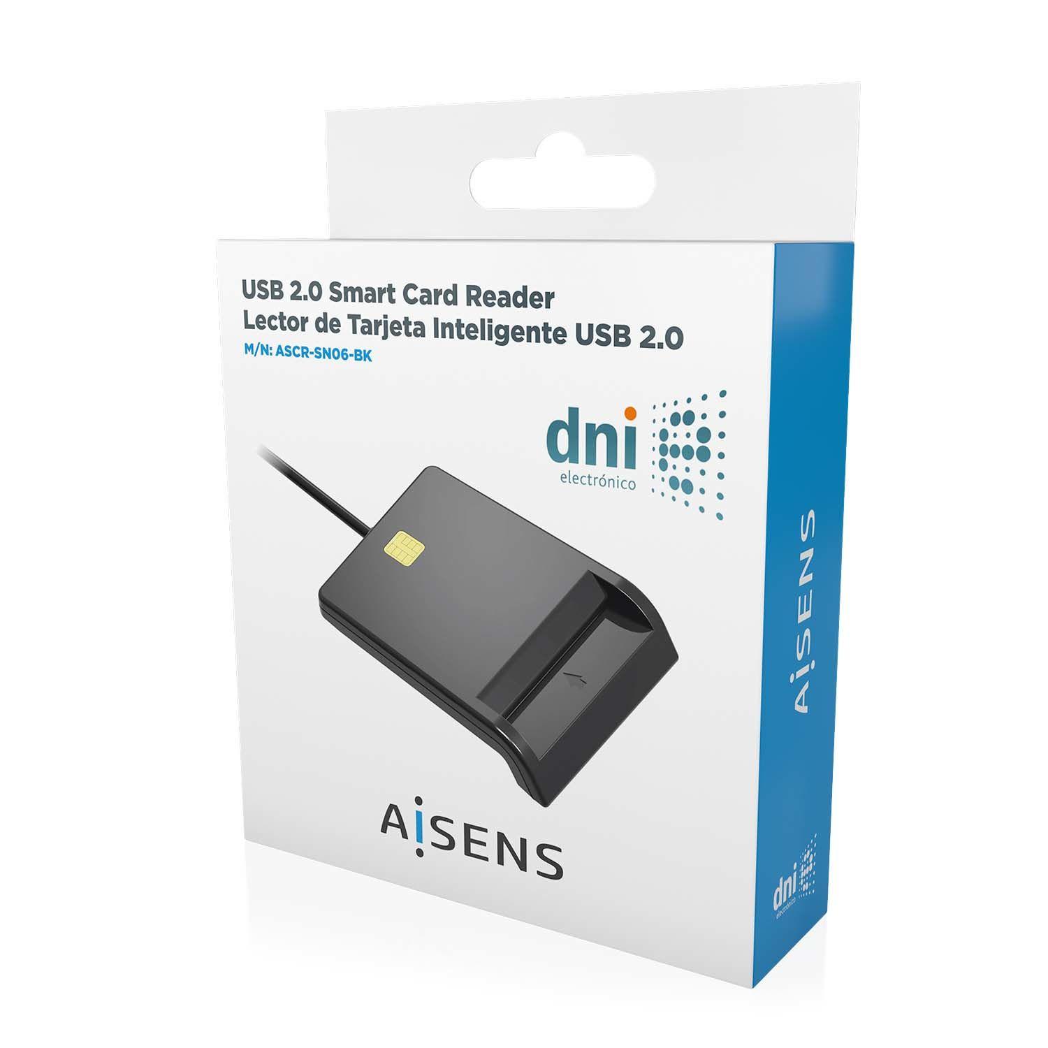 Leitor de Cartões Inteligentes AISENS ASCR-SN06-BK (USB 2.0 - Preto), miniatura 6