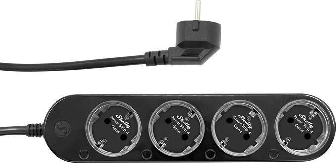 Régua de Tomadas Inteligente SHELLY Power Strip 4 Gen4 (Plástico - Preto)