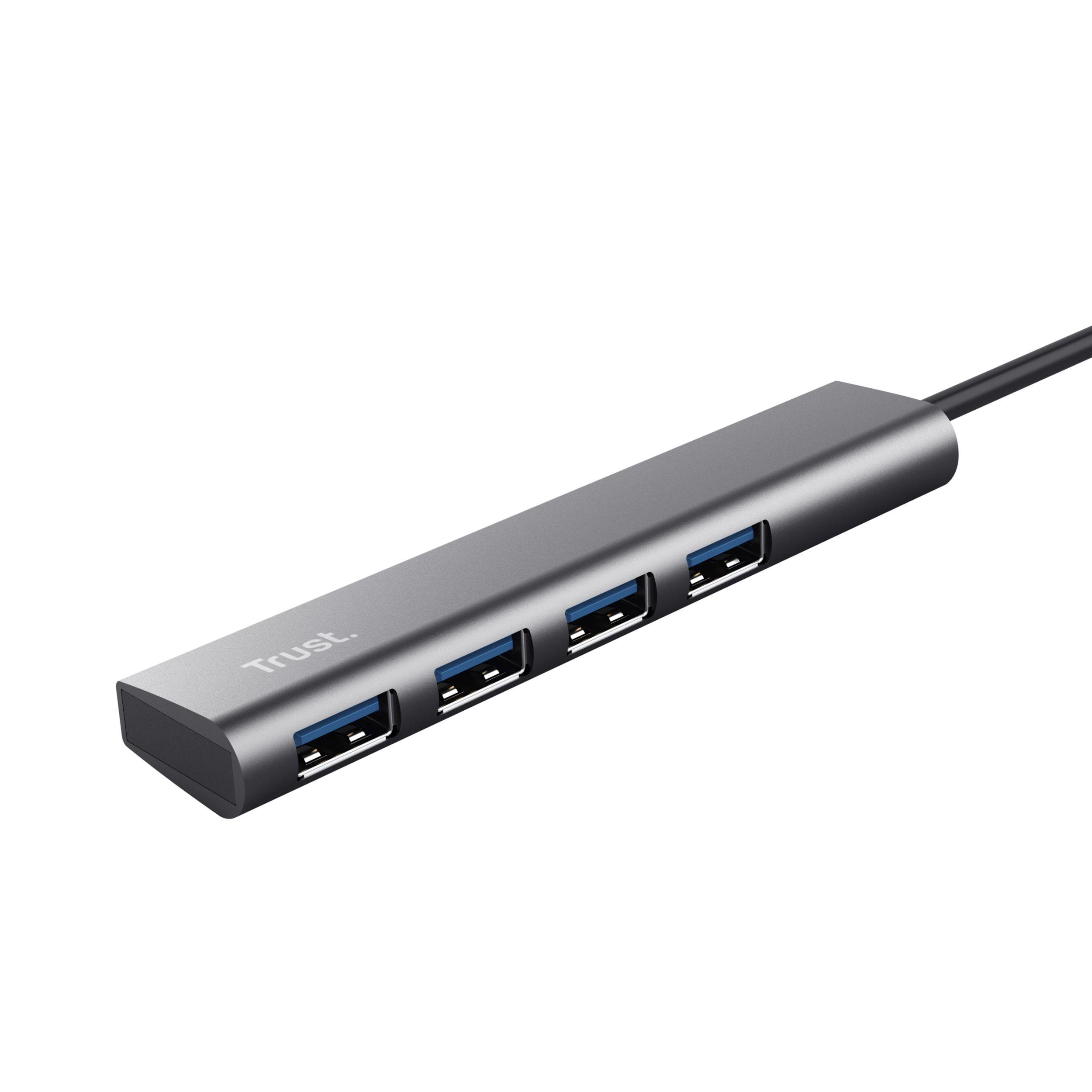 Hub USB TRUST Halyx 24948 (0,1 m - USB Type-C - Windows 10, Windows 11 - Cinzento) — miniatura 2