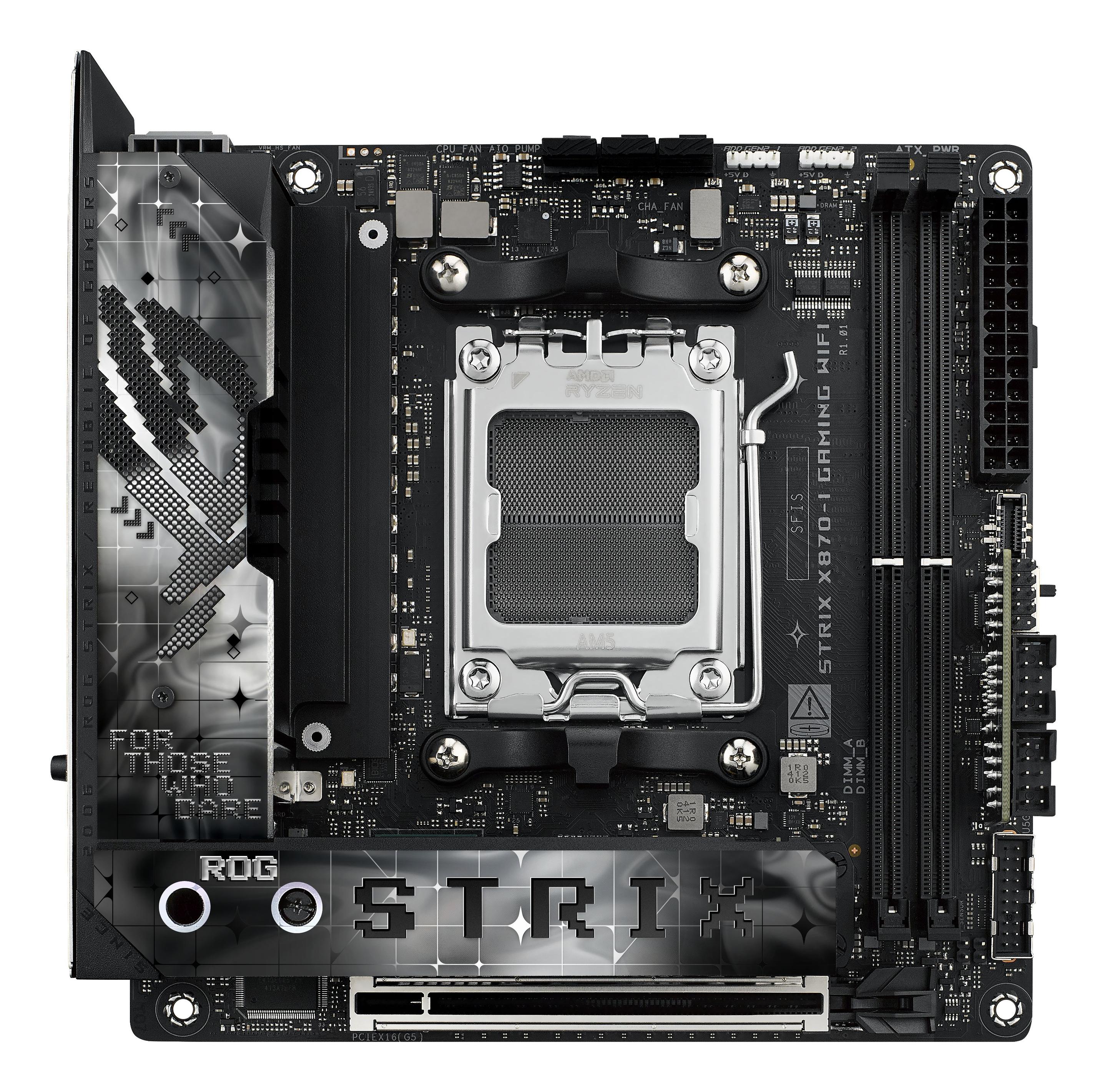 Motherboard ASUS ROG Strix X870-I Gaming WiFi (AM5 - Mini-ITX - Duplo canal - Preto), miniatura 3