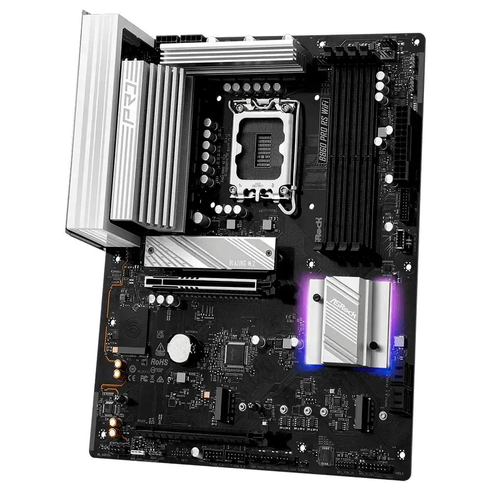 Motherboard ASROCK B860 Pro RS WiFi (LGA 1851 (Socket V1) - Intel Core Ultra - ATX - Prateado), miniatura 4