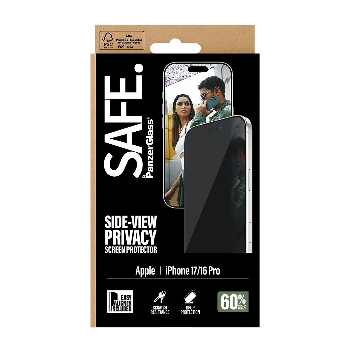 Película de Vidro Temperado PANZERGLASS SAFE Privacy para iPhone 17/16 Pro (Apple - Transparente) — miniatura 3