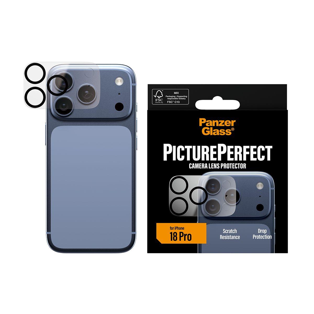 Protetor de Lentes de Câmara PANZERGLASS PicturePerfect iPhone 18 Pro (Apple iPhone 18 Pro - Silicone - Transparente), miniatura 2