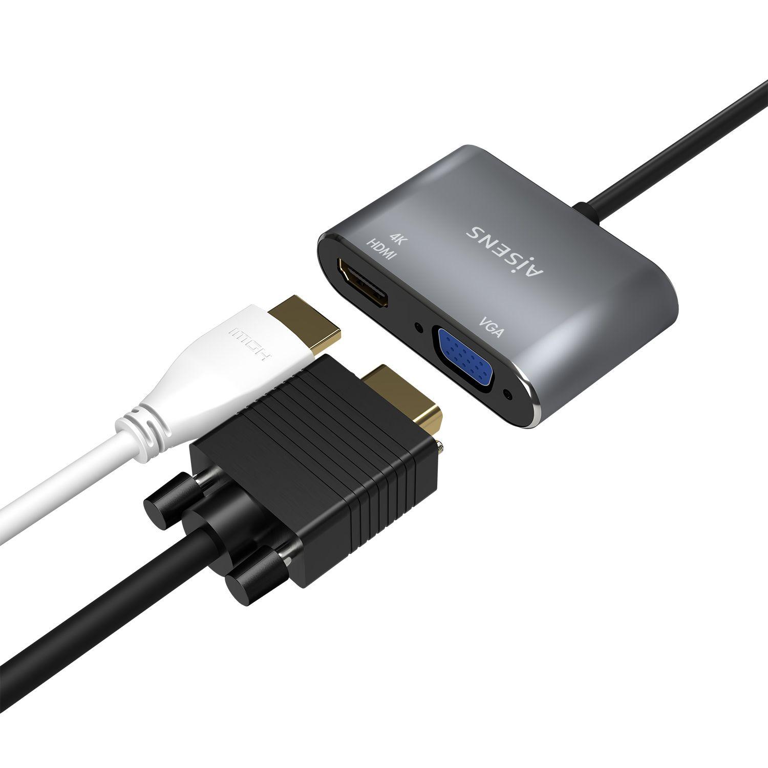Conversor USB-C para HDMI e VGA AISENS A109-0627 (0,15 m - USB Tipo-C - HDMI + VGA - Cinzento), miniatura 4