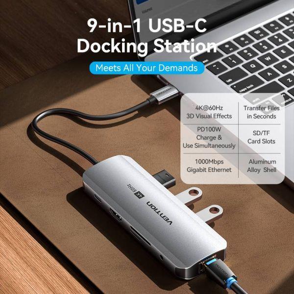 Docking Station USB-C VENTION TQLHB (Prateado), miniatura 2