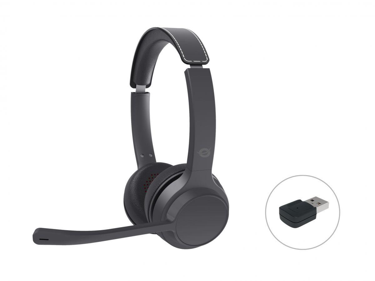 Headset CONCEPTRONIC POLONA04BA (Binaural - Com fios e sem fios - Supra-aural - Preto)