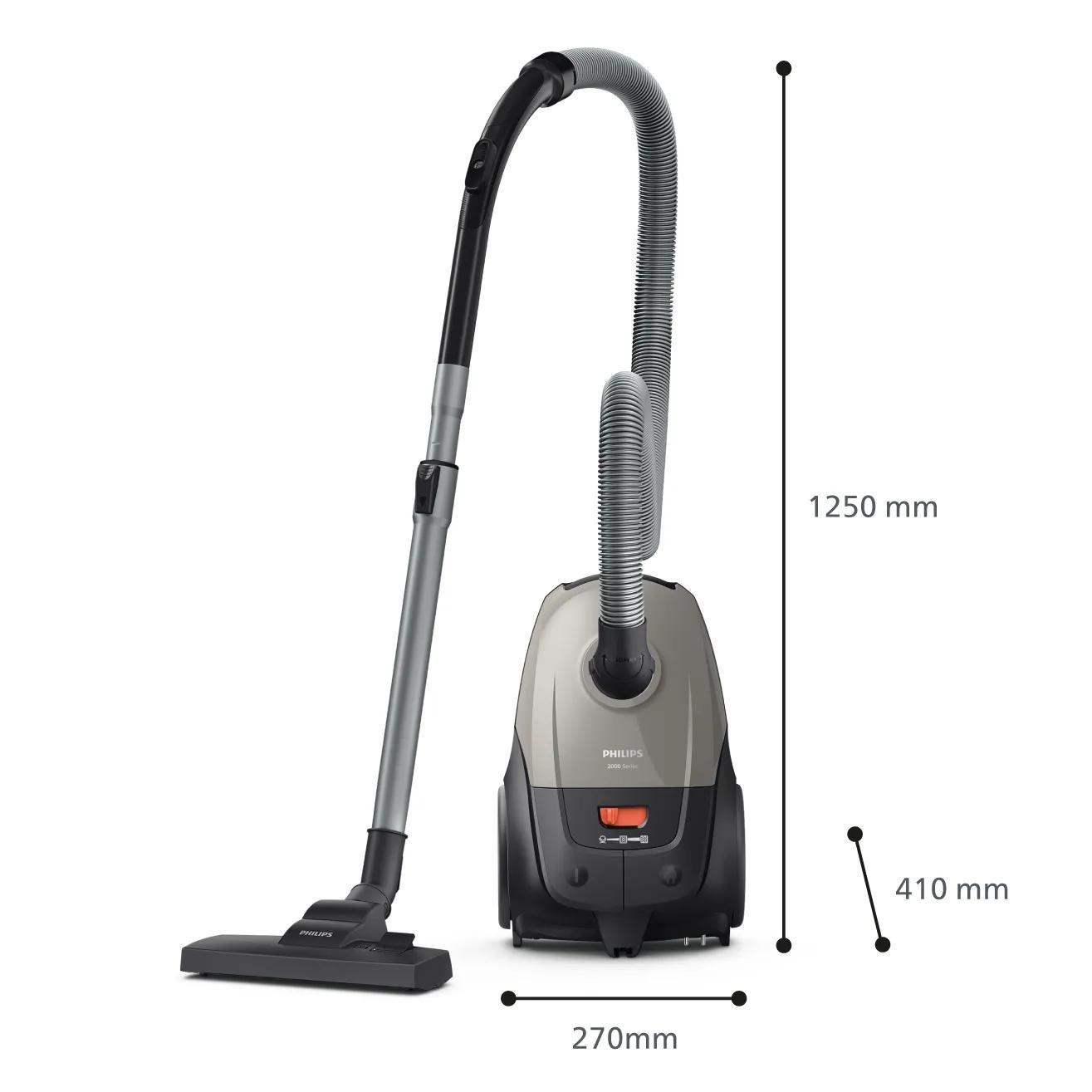 Aspirador com Saco PHILIPS 2000 Series XD2152/12 (Altura 24,1 cm - 3 l - Tapete, estofos, piso duro - Cinzento e Preto) — miniatura 5