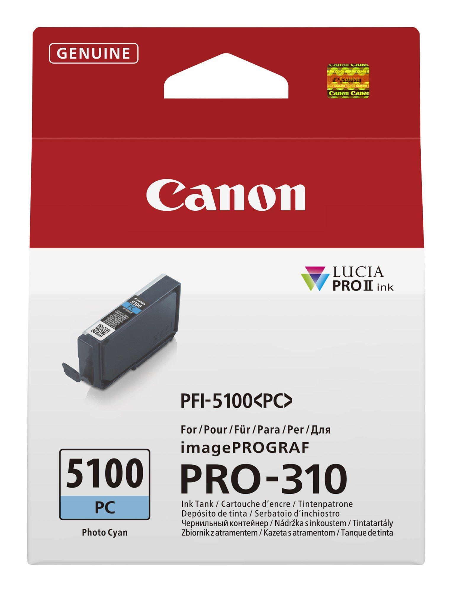 Tinteiro CANON PFI-5100 PC (Ciano Foto)
