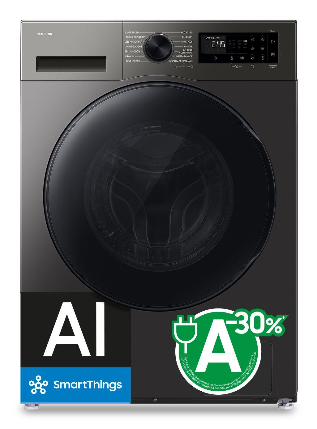 Máquina de Lavar e Secar Independente SAMSUNG WD90HG5U34BXEC (B - 9 kg - 6 kg - Inox)