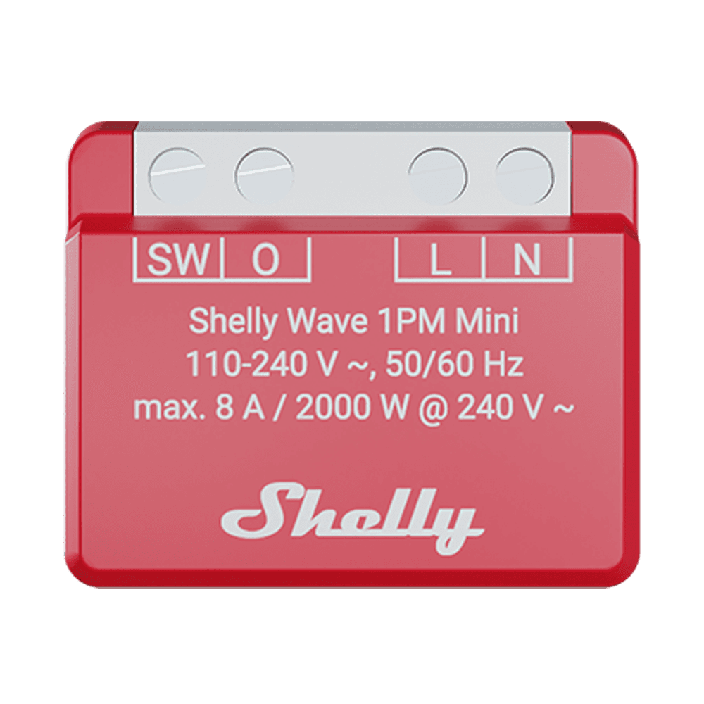 Relé Inteligente SHELLY Wave 1PM Mini LR (Vermelho)