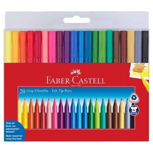 Marcadores de Feltro FABER-CASTELL Grip Colour Marker 155320 (Crianças - Multicor)