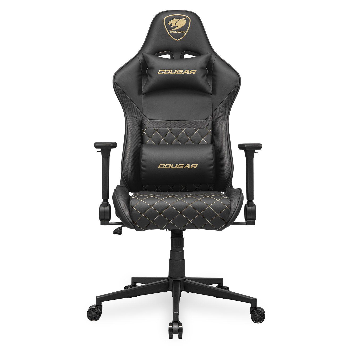 Cadeira Gaming COUGAR Armor One V2 (120 kg - 8 cm - 90–155° - Preto/Dourado)