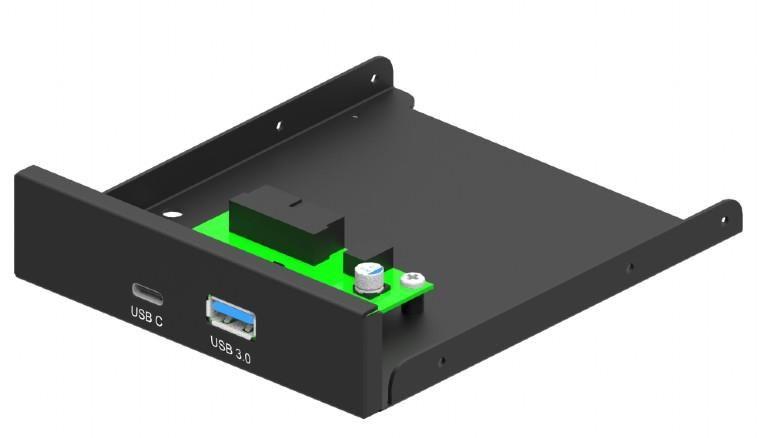 Painel Frontal GEMBIRD FDI3-U3C-01 (3,5 polegadas - Preto)
