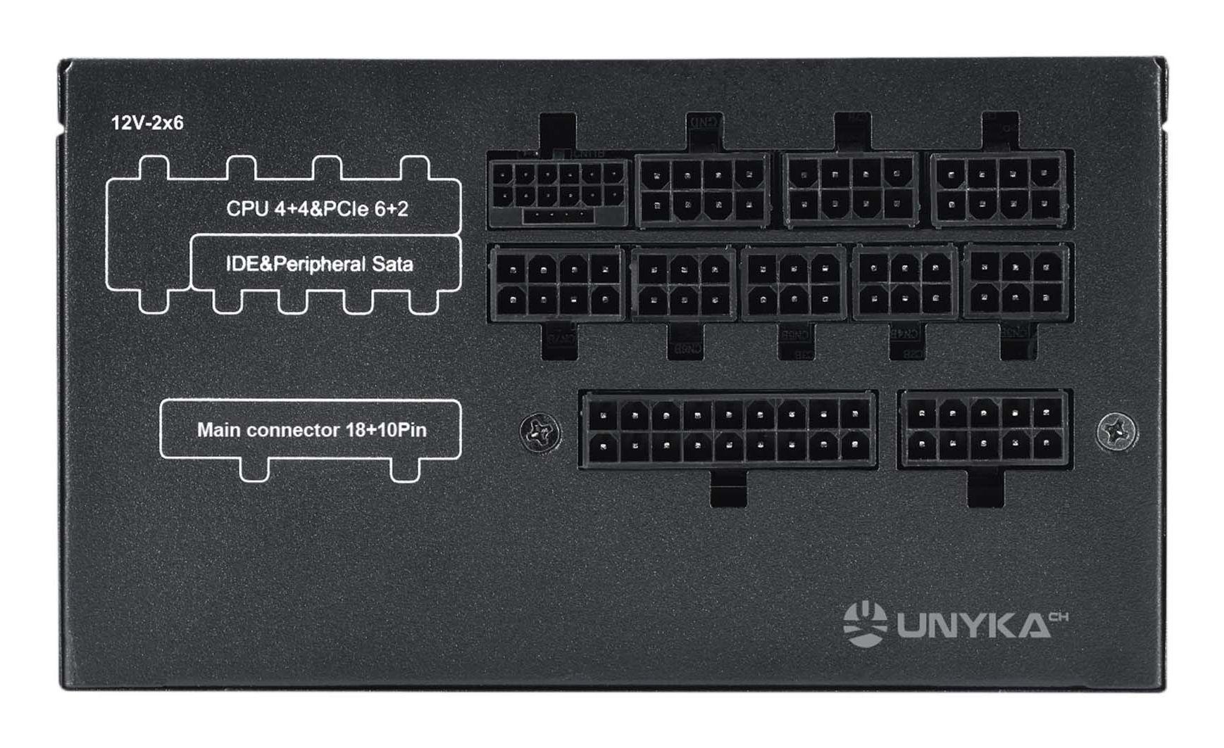Fonte de Alimentação UNYKACH Atilius 3.1 (ATX - 850 W - 80 PLUS Gold - Preto), miniatura 2