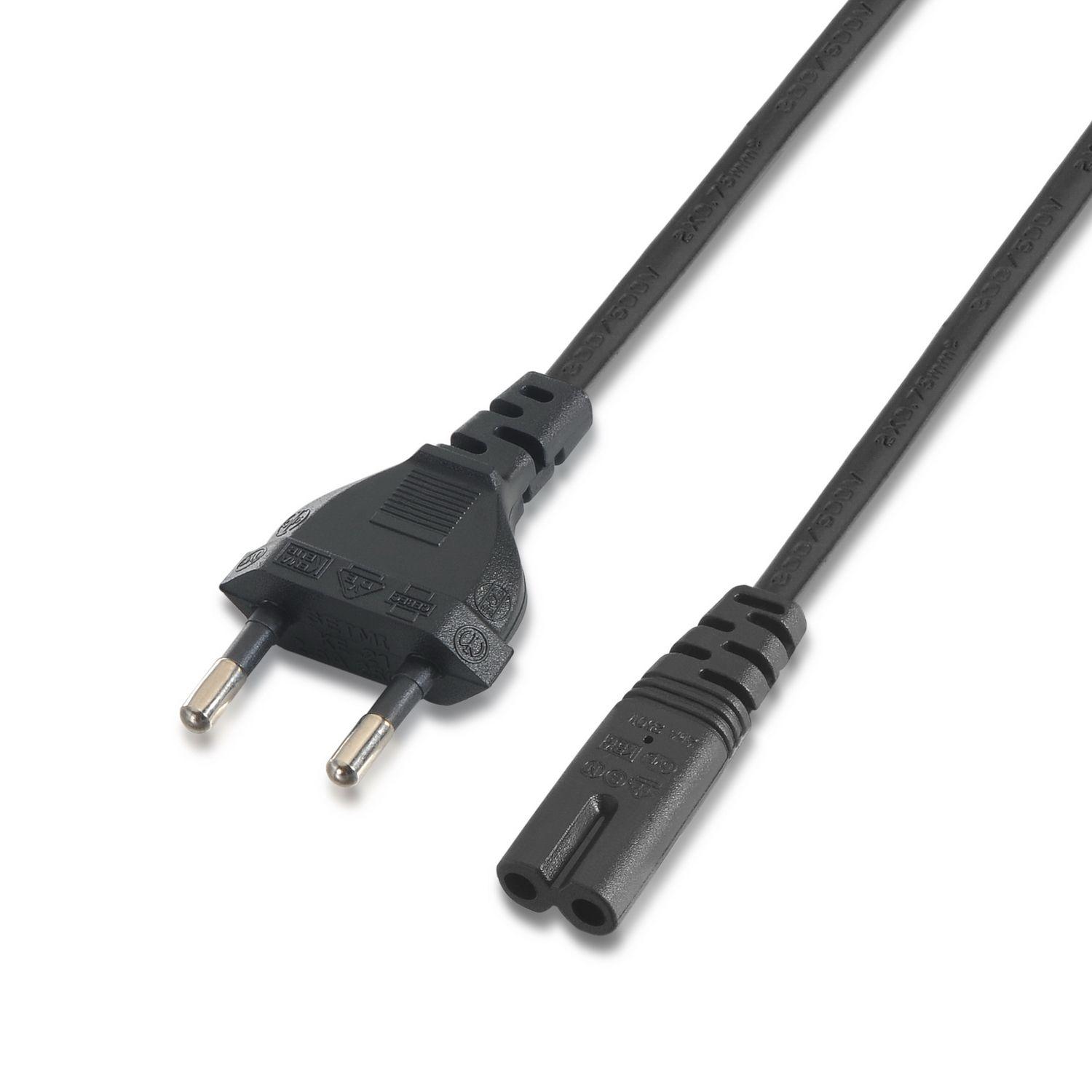 Cabo de Alimentação AISENS A132-0173 (1,5 m - Acoplador C7 - CEE7/7 - Preto)