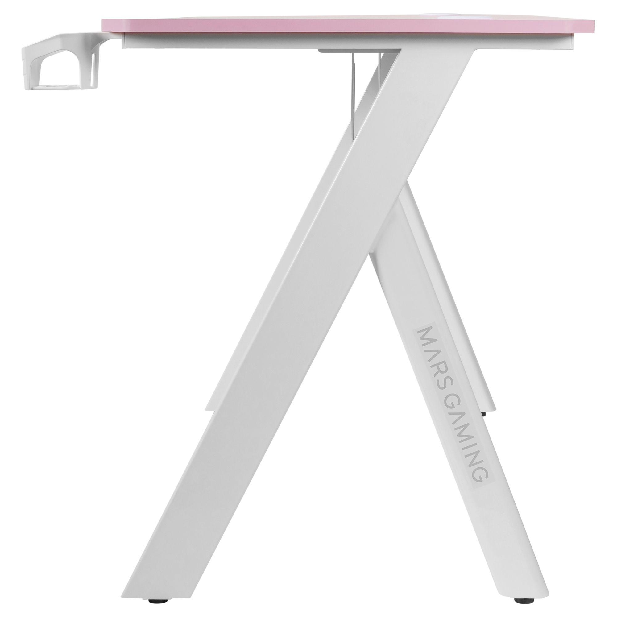 Mesa Gaming MARSGAMING MGD100RGBP (1000 x 600 mm - 100 kg - Forma retangular - Rosa), miniatura 4