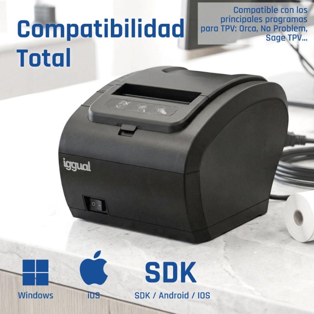 Impressora Térmica de Talões IGGUAL TP8002 (80 mm - Térmica directa - Com fios - Preto) — miniatura 4