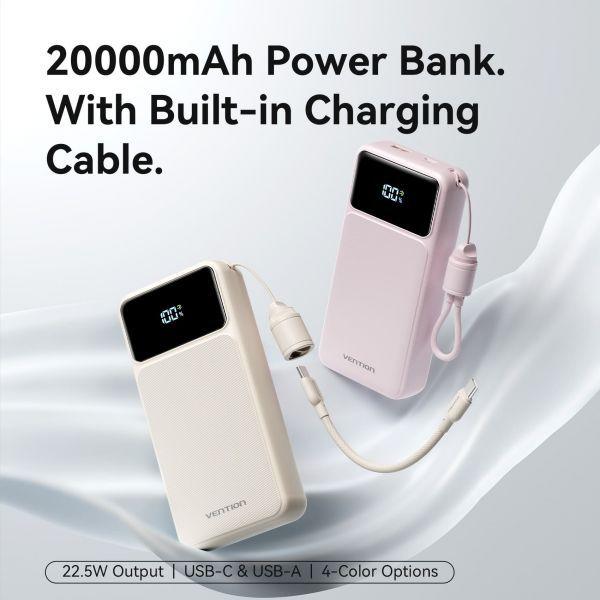Bateria Externa VENTION XGYP0-40-TY (20000mAh - Rosa), miniatura 3
