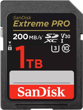 Cartão de Memória SANDISK Extreme PRO SDSDXXD-1T00-GN4IN (1TB - Classe 10 - Até 200 MB/s - Preto)