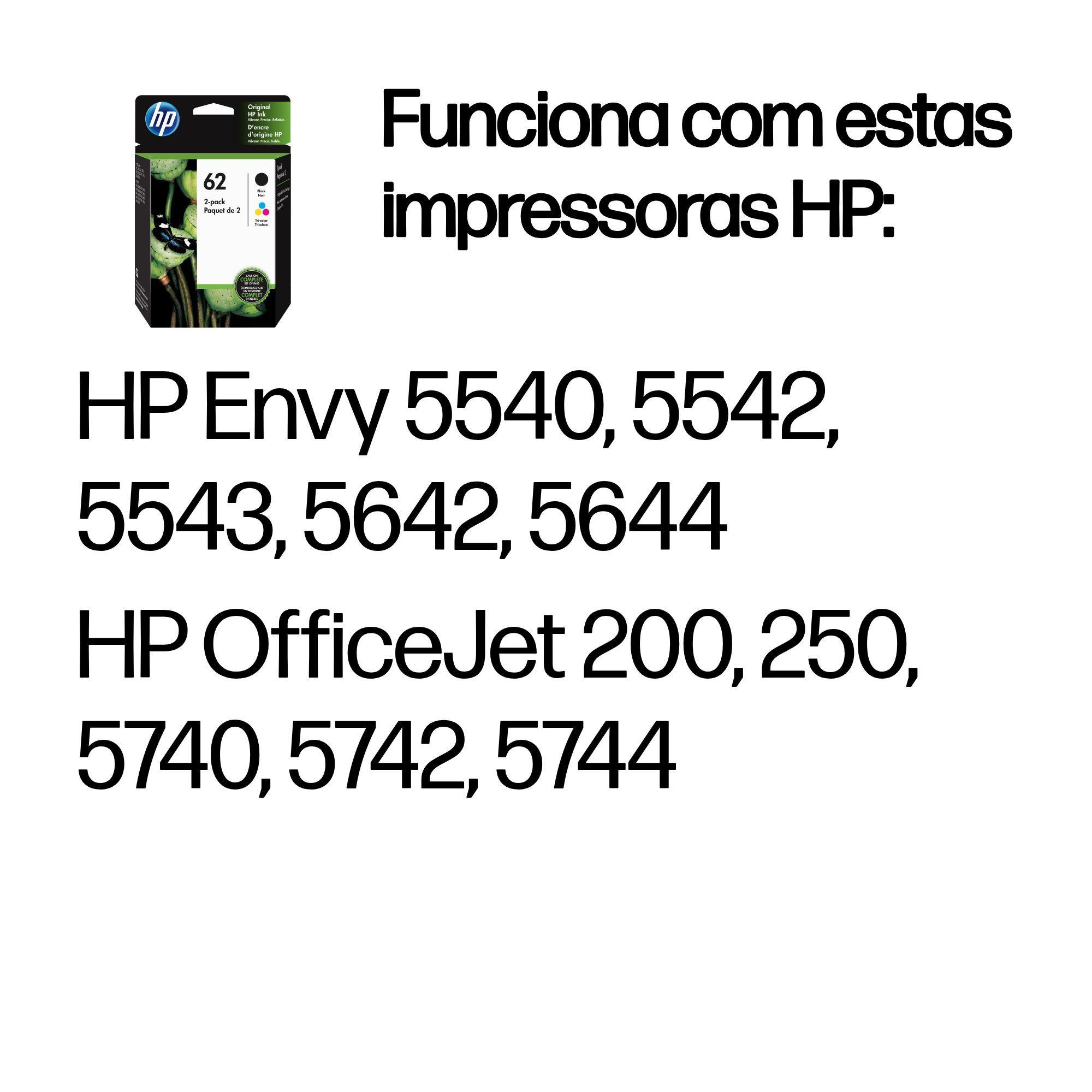Tinteiro HP 62 N9J71AE (200 páginas - Preto e Tricolor), miniatura 2