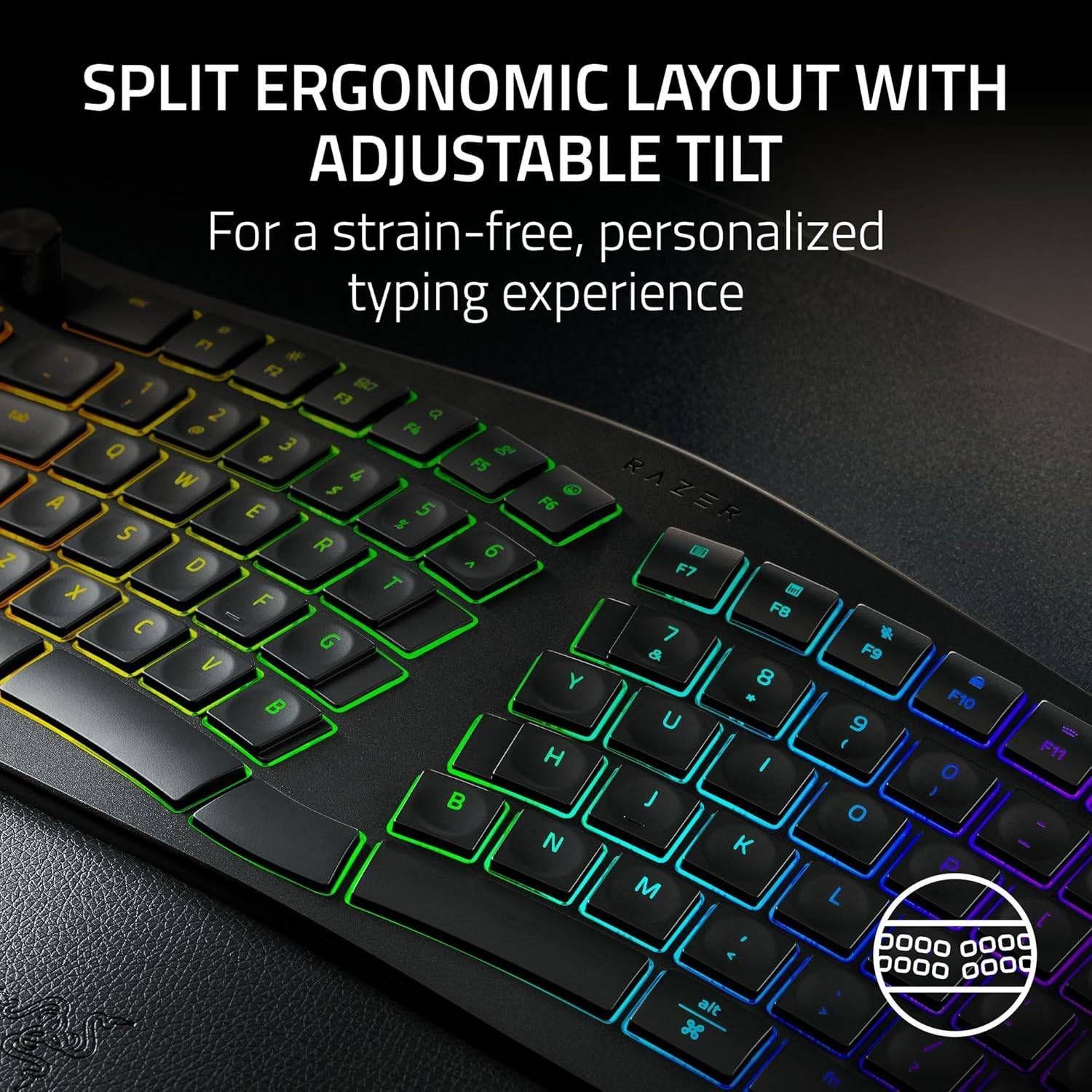 Teclado RAZER Pro Type Ergo (Inglês - Teclas tesoura - Tamanho completo - Preto) — miniatura 3