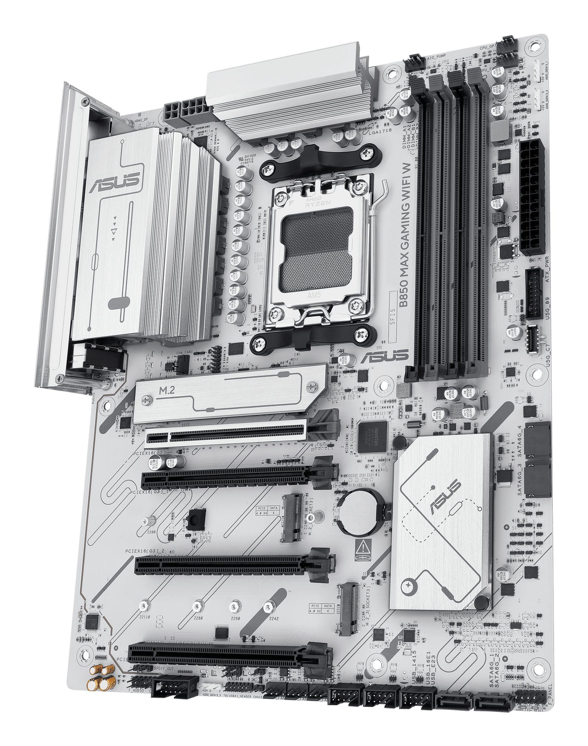 Motherboard ASUS B850 MAX GAMING WIFI W (AM5 - ATX - Duplo canal - Branco), miniatura 5