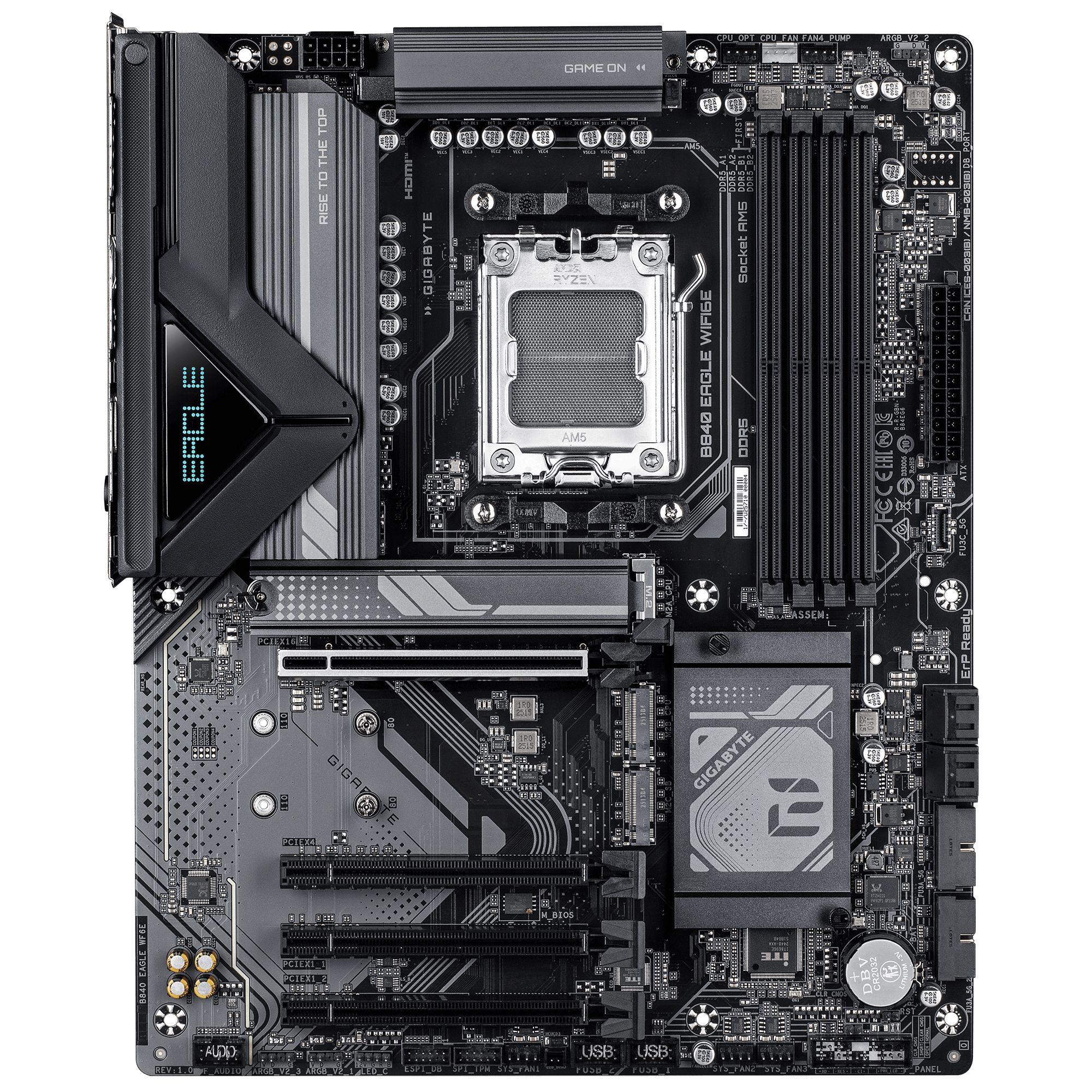Motherboard GIGABYTE B840 EAGLE WIFI6E (AM5 - ATX - Duplo canal - Castanho escuro) — miniatura 2