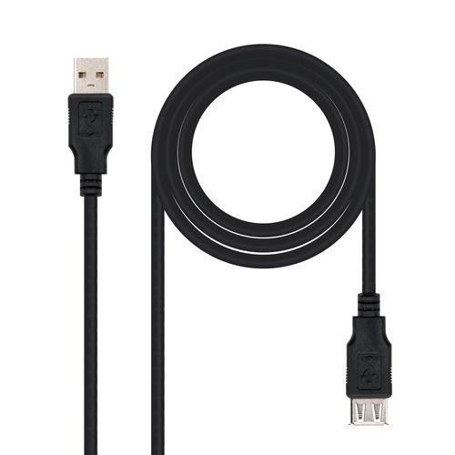 Cabo de Extensão USB NANOCABLE 10.01.0202-BK (1 m - USB A - Preto)