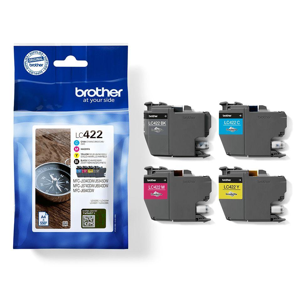 Pack de Tinteiros BROTHER LC422VAL (550 páginas - Preto, Ciano, Magenta e Amarelo) — miniatura 2