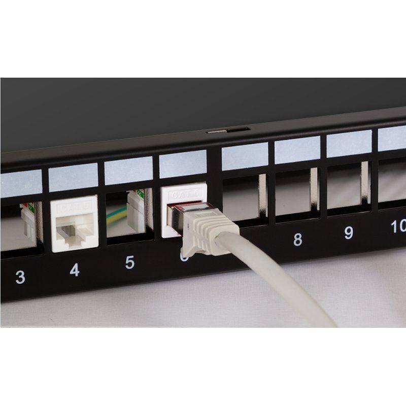 Painel de Patch LOGILINK NK5003 (Módulos keystone Cat.6A - Preto)