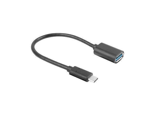 Adaptador USB LANBERG AD-UC-UA-04 (0,15 m - USB-C macho - USB-A fêmea - Preto)