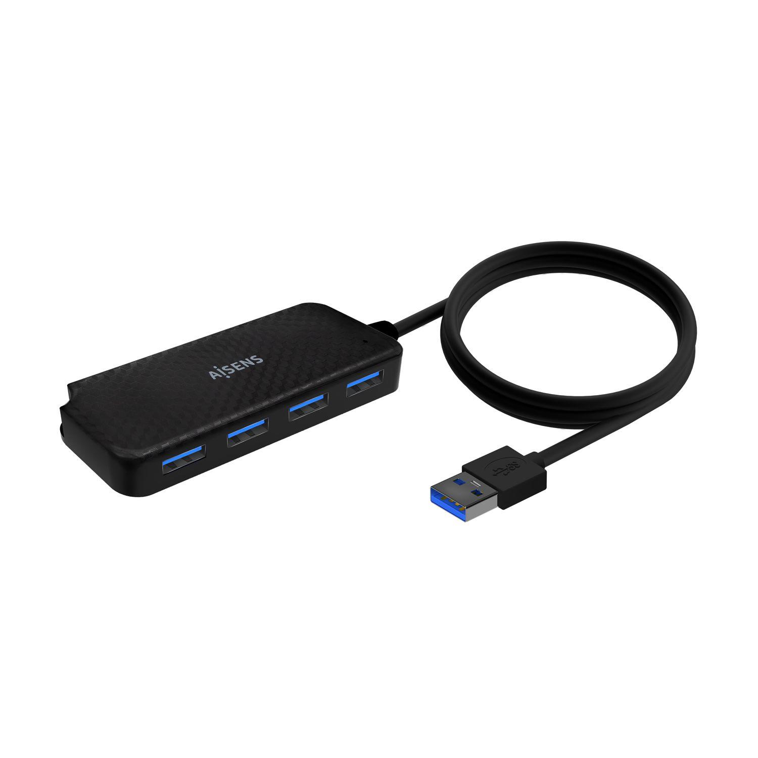Hub USB AISENS A106-0714 (0,6 m - Preto)