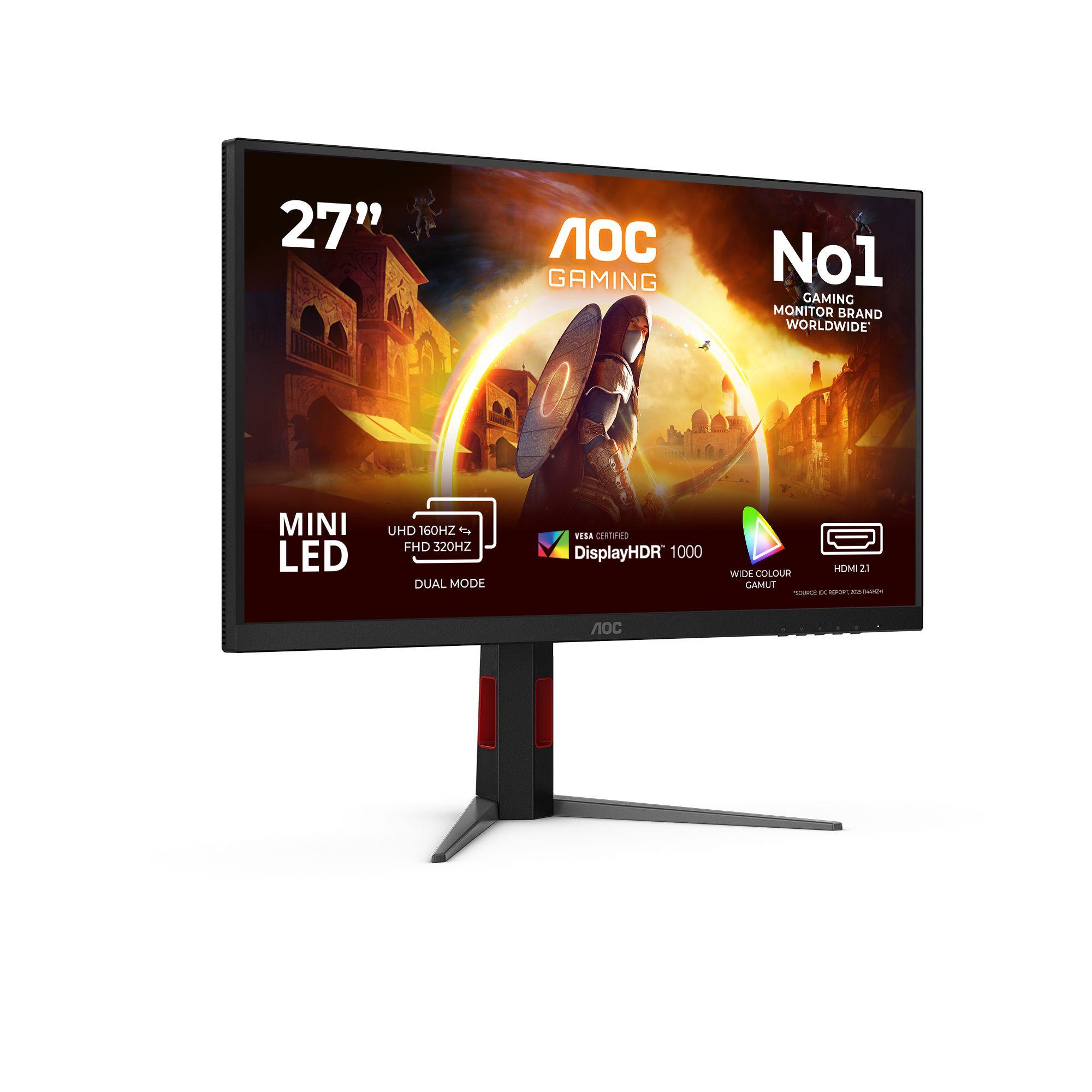 Monitor AOC U27G4XM (27" - Fast IPS - 160 Hz - Preto e Vermelho) — miniatura 2