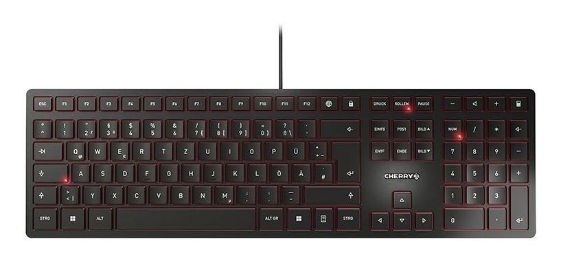 Teclado CHERRY KC 6000 Slim (Alemão - Tamanho completo - USB - Preto)