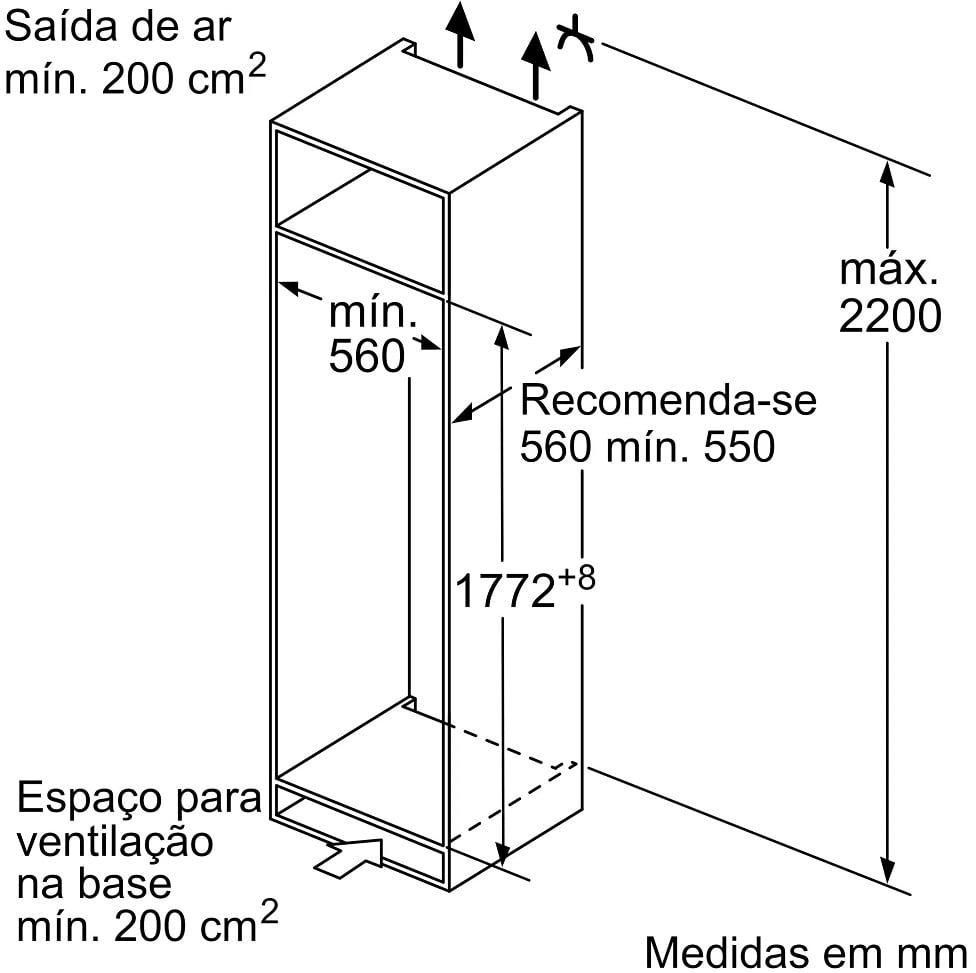 Frigorífico Encastre BOSCH Serie 6 KIR81ADD0 (310 l - 177,2x55,8x54,8 cm - 56 cm - Branco), miniatura 4