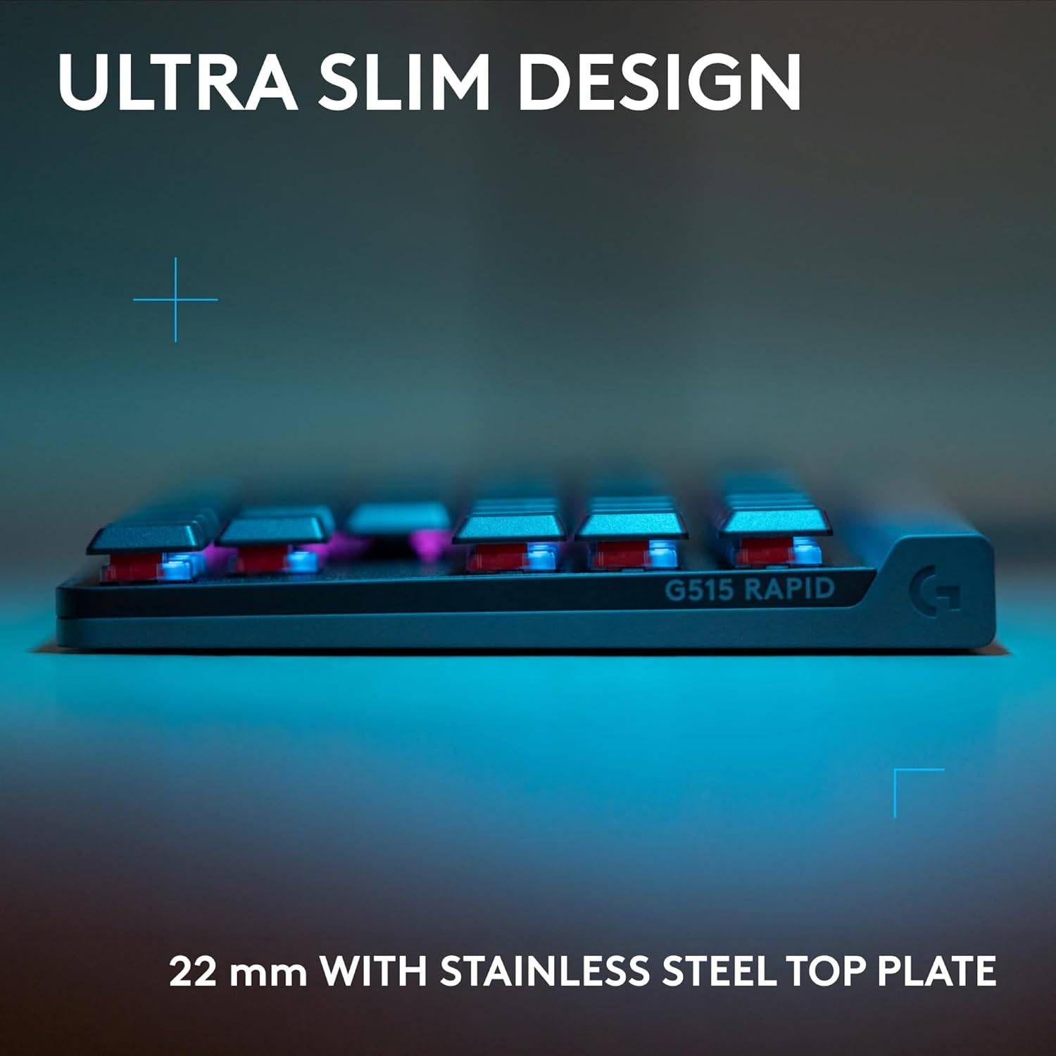 Teclado LOGITECH G515 TKL Rapid (Estados Unidos - Magnético-mecânico analógico - Sem teclado numerico - Preto) — miniatura 5