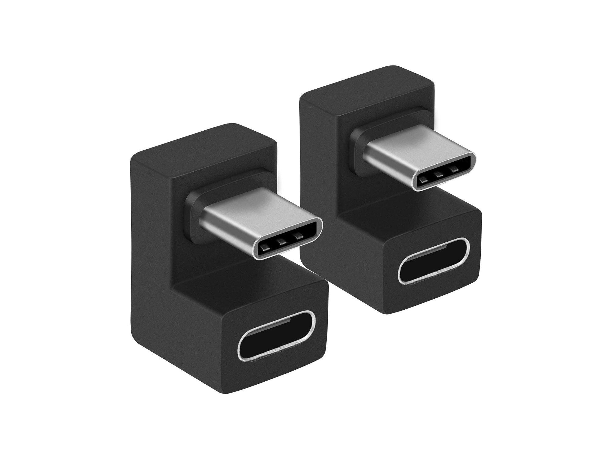 Conjunto de 2 Adaptadores USB-C em U EQUIP 133476 (10 Gbit/s - 100 W - Preto)