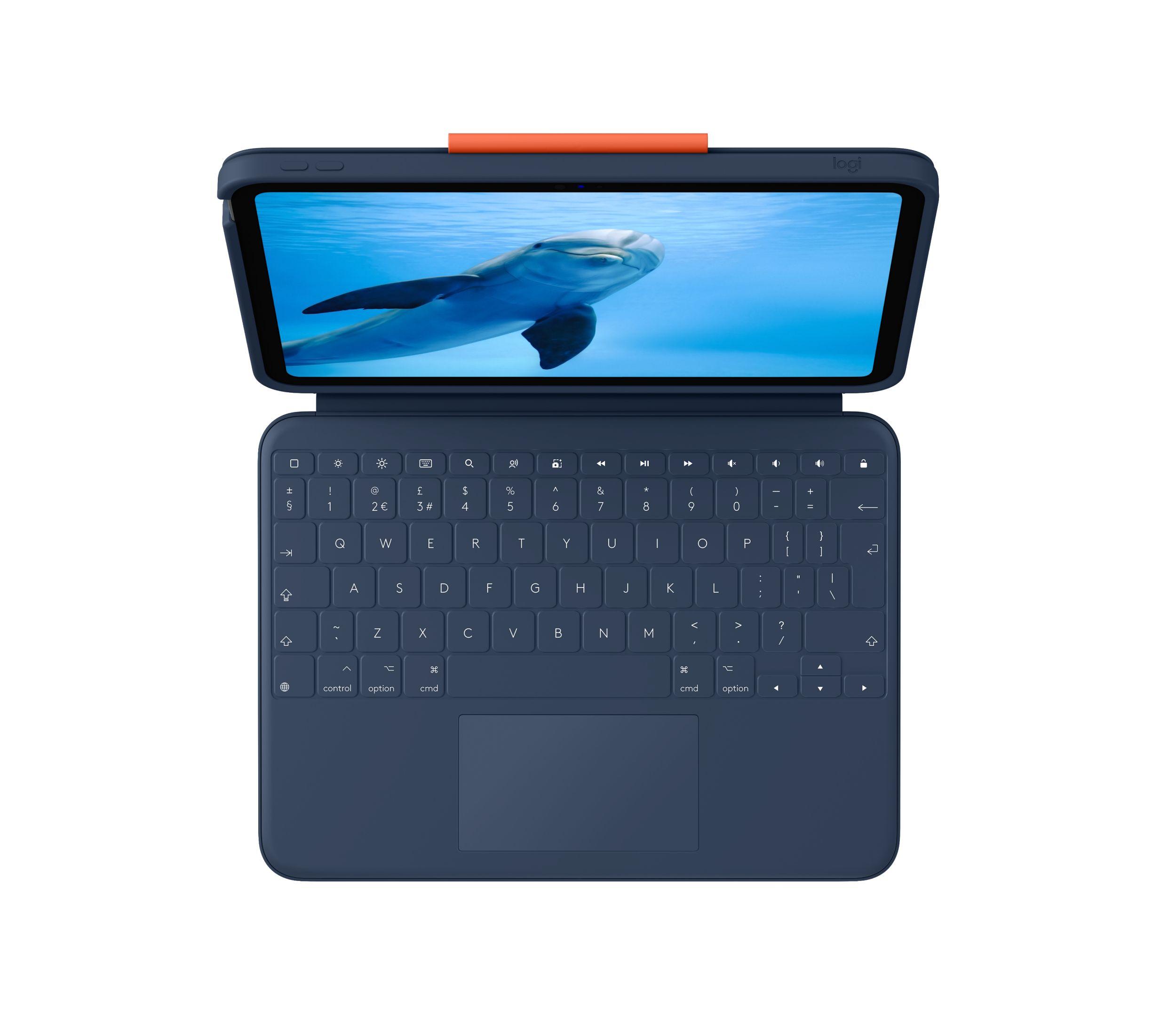 Capa com Teclado LOGITECH Rugged Combo 4 Touch (Acoplamento - Apple - Azul) — miniatura 4