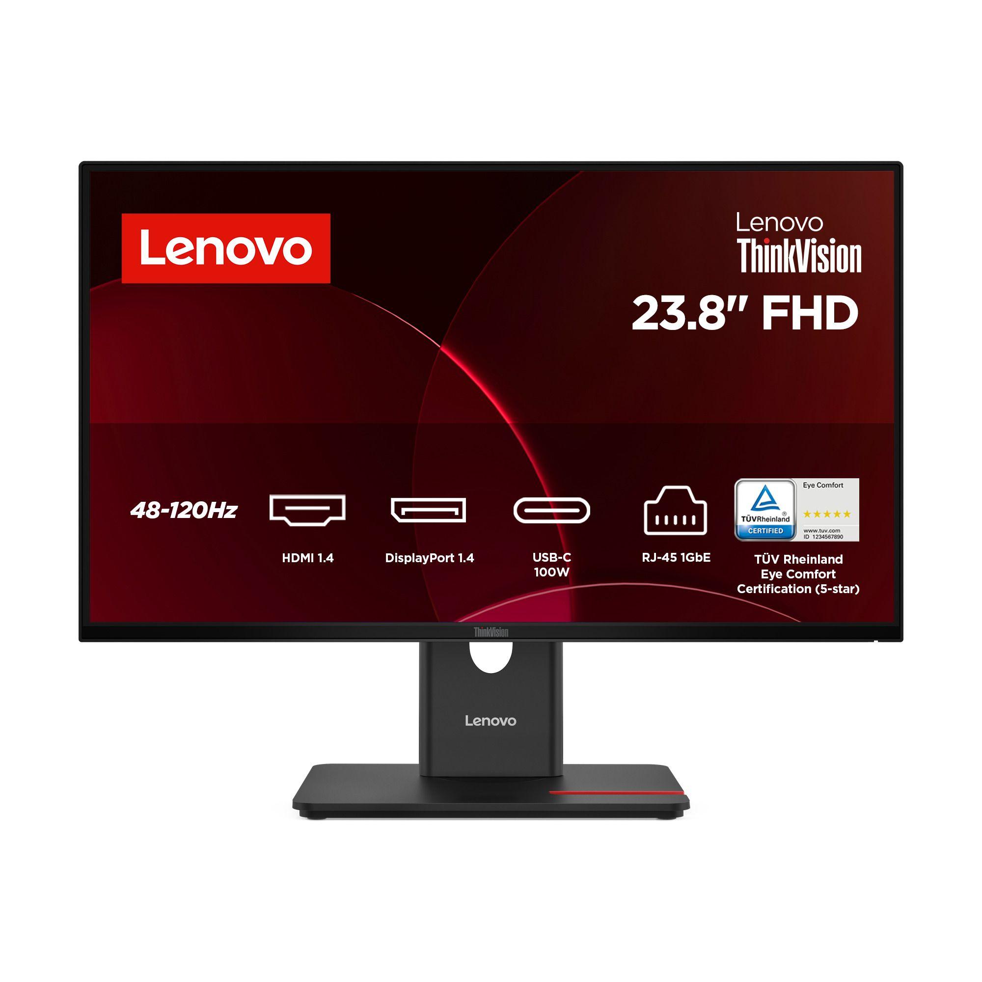 Monitor LENOVO ThinkVision T24D-40 (23,8" - IPS - 120 Hz - Preto)